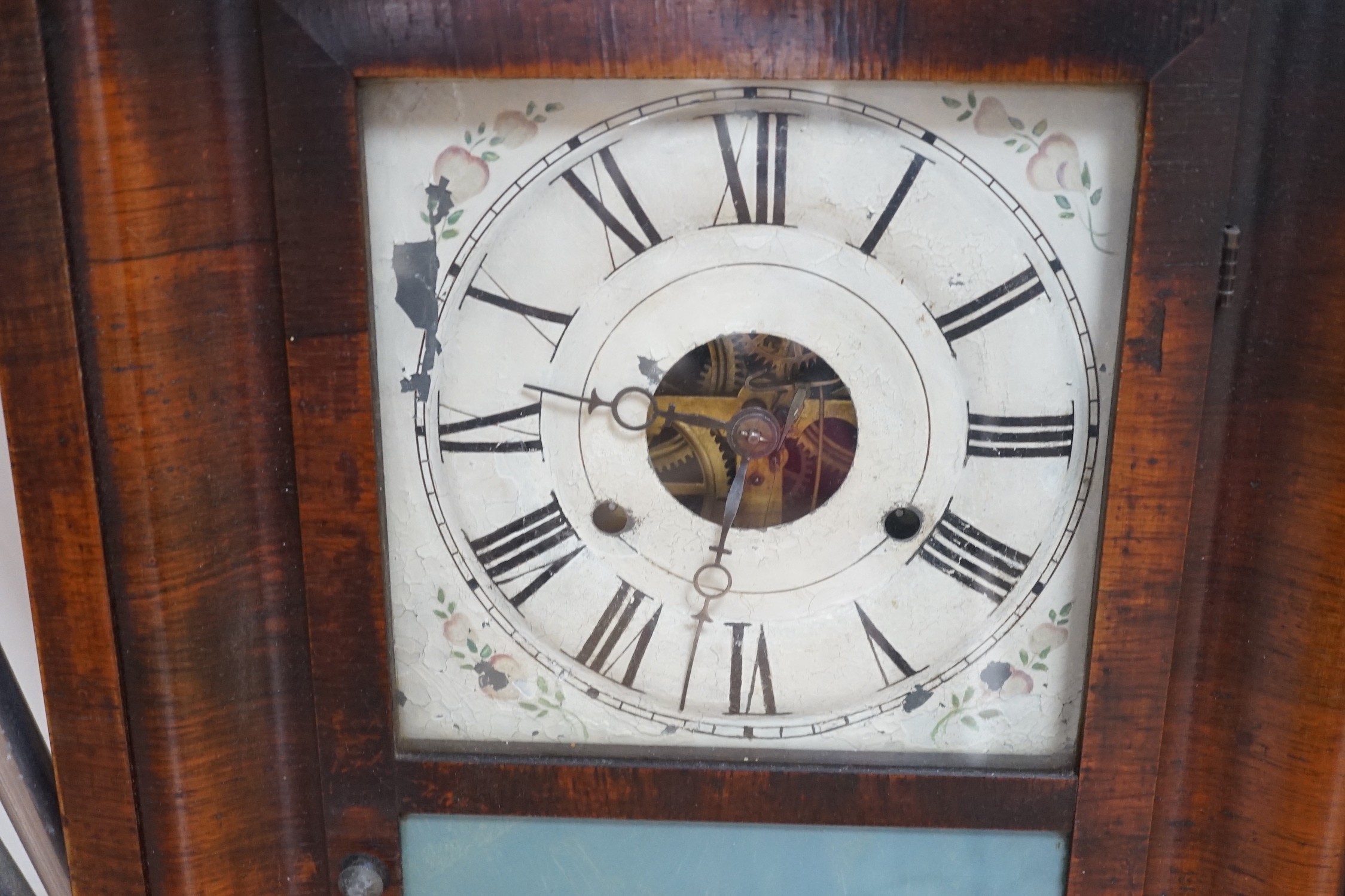 A 19th century Connecticut shelf clock, 66.5cms high